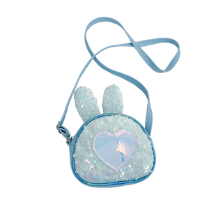 Leather Kid <b>Bag</b>, Single Shoulder <b>Sequined</b> Heart Pattern Rabbit Shaped Large Capacity Female <b>Bag</b> - Product Image 4