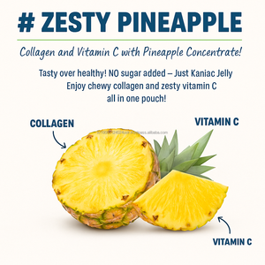 Collation gommeuse à la gelée de konjac à saveur d'ananas OEM pour adultes à faible teneur en calories et sans sucre améliorée avec du collagène de poisson et de la vitamine C - Product Image 2