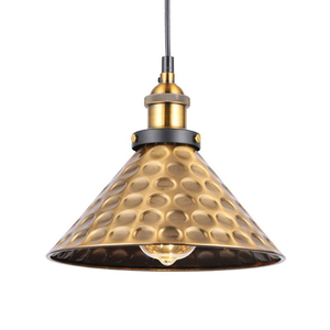 Lámpara Colgante de Latón Dorado con Pantalla Metálica en Forma de Campana, Base E26, Luz Blanca Cálida 2700K, Diseño de Montaje en Techo para Interiores - Product Image 1