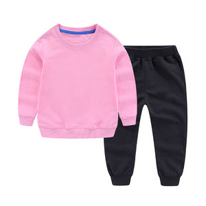 Vêtements pour bébé garçon en gros, personnalisés, en coton, ensemble de survêtement uni à manches longues, sweat-shirts doux et confortables, logo personnalisé - Product Image 4