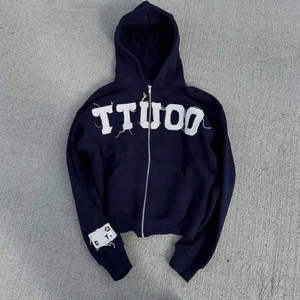 Sudaderas con Capucha de Felpa Gruesa 100% Algodón con Bordado Desgastado Personalizado, Sudaderas con Capucha de Felpa Francesa para Invierno - Product Image 5