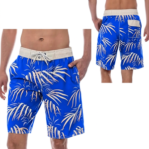 Men's Eco-Friendly Solid Print <b>Shorts</b> Mid Waist Drawstring Quick Dry Breathable Casual <b>Swimwear</b> <b>with</b> Pockets 100% Polyester - Product Image 2