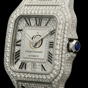 Reloj de Moissanita para Hombre, con Incrustaciones de Diamantes, Mecánico Automático, Números Romanos, Acero Inoxidable, Reloj de Pulsera de Lujo - Product Image 2