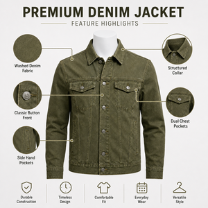 Veste en jean d'hiver pour homme de haute qualité avec tissu en jean durable, coupe confortable, design élégant, vêtement décontracté, chauffante et coupe-vent - Product Image 6