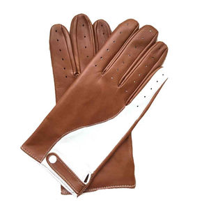 Nouveaux gants en cuir véritable à la mode avec revêtement en polyuréthane, design coupe-vent à demi-doigts pour une utilisation en extérieur en toutes saisons - Product Image 1