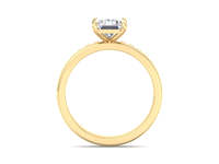 Ensemble de bagues de fiançailles en diamant de laboratoire taille radiant avec alliance pavée de diamants en or pour mariée