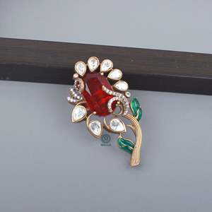 Vansh Designer Moissanite <b>Brooch</b> <b>Pin</b>-Luxury Crystal Rhinestone Jewelry for Hijab Decoration - Product Image 2