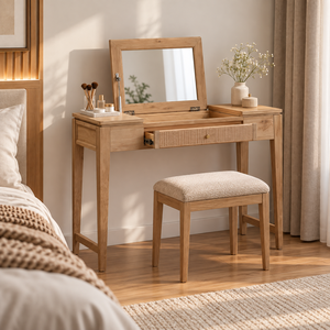 ELYSIUM Brand Wood Dressing Table Bedroom Furniture Makeup Vanities Oak/<b>Pine</b>/Acacia Solid Wood Low MOQ - Product Image 6