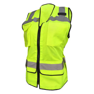 Lightweight Breathable Safety Vest for Construction <b>Worker</b> Zipper Closure Security Reflective Tape Safety Vest <b>Jackets</b> - Product Image 2