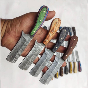 Couteau de chasse artisanal en acier Damas, modèle Bull Cutter, couteau à dépecer de type cowboy, à lame pleine, avec étui en cuir, support OEM - Vente chaude - Product Image 4