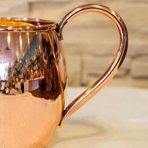 Tazas Moscow Mule de Metal, Taza de Cobre con Asa de Latón, Taza de Cobre Puro con Revestimiento de Vidrio, Tazas de Cobre Martillado - Product Image 4