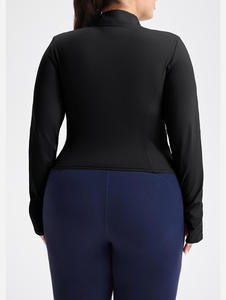 Yoga <b>Jacket</b> Gold Zipper Women <b>Slim</b> Fit Long Sleeved Windproof Yoga Fitness Slimming Tight <b>Fitting</b> <b>Jacket</b> for Outdoor Sports - Product Image 5