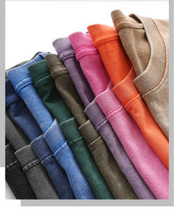 Camisetas de Hombre con Lavado Ácido, Estilo Vintage, Lisas, Personalizables con Logotipo de Fábrica, 7 Colores, Algodón Premium, Estilo Urbano, Corte Holgado para Hombre - Product Image 6