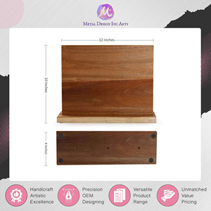 Porte-couteaux magnétique brun foncé de qualité supérieure pour ustensiles de cuisine, provenant d'un fournisseur indien de premier plan - Product Image 3