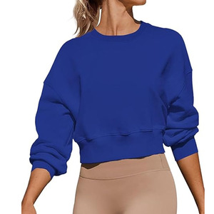 Sudadera Corta de Otoño para Mujer, Personalizada, con Capucha, 100% Algodón Felpa, 360g, Manga Larga, Alta Calidad, para Gimnasio - Product Image 4