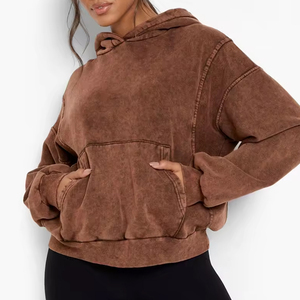 Sudaderas Deportivas para Mujer, con Efecto Desgastado, Control de Humedad, Suministro OEM para Marcas de Fitness, Mercado Estadounidense - Product Image 5