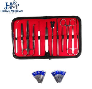 Kit de dissection médicale de haute qualité en acier inoxydable pour étudiants, comprenant un scalpel, un manche de couteau, des lames, des pinces, des outils d'anatomie chirurgicale, certifié CE - Product Image 3