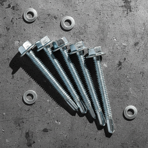 Vis autoperceuses à tête hexagonale (métriques/pouces) en acier au carbone zingué/galvanisé classe 8, haute résistance, résistantes à la corrosion - Product Image 1
