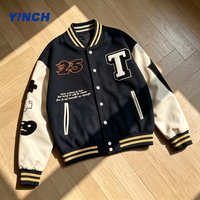 Veste de baseball LAYENNE de haute qualité avec logo personnalisé, veste de streetwear pour hommes, veste d'extérieur, veste de baseball à blocs de couleur brodée