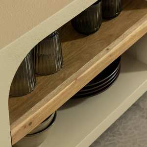 Mueble TV Vandana Cresta Lunaris con estantes en madera efecto hormigón y madera reciclada, Dalva - Product Image 2