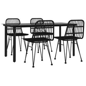 Ensemble de salle à manger de jardin noir pour meubles d'extérieur - Product Image 3