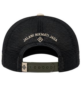 <b>Vintage</b> Indonesia Green And Black Mesh Trucker <b>Cap</b> with Embroidery Mountain Logo Adjustable Unisex for Adventures Outdoor - Product Image 3