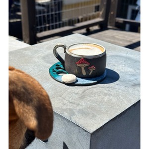 Taza de Cerámica Hecha a Mano con Bandeja, Diseño de Hongo, Negro Mate, para Café, Té, Uso Doméstico, Superventas - Product Image 5