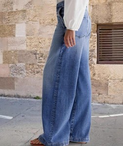 New Retro Straight Jeans Female Embroidery <b>Stretch</b> Mid Waist Breathable Japan Style Casual Pants - Product Image 4