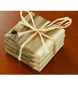 แผ่นรองแก้วไม้คุณภาพสูงรักษ์โลก ดีไซน์สี่เหลี่ยมหรูหรา - Product Image 1