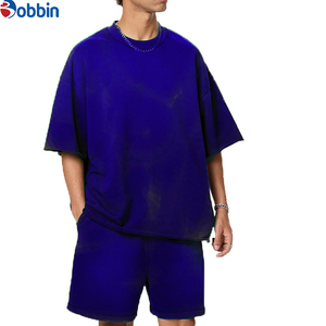 Sportswear Comfortable Unisex Men's Oversized T-Shirt <b>Sets</b> Solid TShirt Jogger <b>Set</b> High Street Summer Breathable Customized - Product Image 4