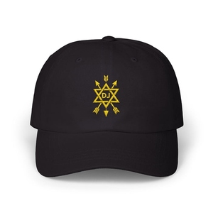 Casquette de baseball personnalisée pour DJ maçonnique, bleu marine, avec symbole brodé étoile à six branches et flèche dorée, couvre-chef franc-maçon - Product Image 2