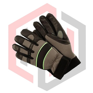 Gants de travail mécaniques en cuir synthétique de haute qualité, antistatiques, antidérapants, 11 oz, avec poignets en tricot épais, pour le jardinage - Product Image 4