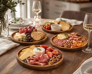 Plat de service en bois fait main, bois naturel, bol décoratif pour la cuisine, vaisselle rustique, lot de 4 - Product Image 3