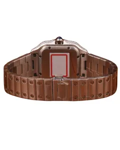 Luxury Moissanite Square Shape And Round Cut Diamond <b>Watch</b> for Men Stainless Steel Band White Dial <b>Case</b> Designer Wrist <b>watch</b> - Product Image 4