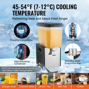 Dispensador de Bebidas de Grado Comercial de 18L/19QT, 300W, Acero Inoxidable 304 de Grado Alimenticio, Máquina para Té Helado - Product Image 3