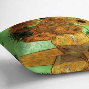 Quadro su tela con cuscino a tema Vaso con dodici girasoli di Van Gogh, 2 pezzi - Product Image 2
