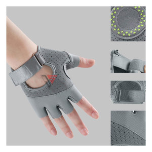 Guantes de Ciclismo Personalizados de Tela Elástica de Poliéster, Cuero Sintético Perforado, Medios Dedos, Transpirables, con Pantalla Táctil, para Hombre - Product Image 4