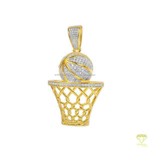 Pendentif Hip Hop en forme de panier de basket avec diamant Moissanite VVS en argent sterling 925, bijoux de créateur - Product Image 3