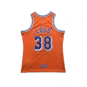 Maillot de basketball personnalisé rétro pour hommes, broderie en twill, tenue de basketball vintage, vêtements de basketball en mesh, uniformes, chemises - Product Image 1