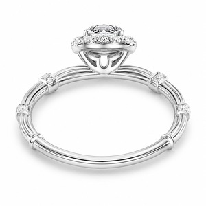 Anillo de compromiso de lujo de plata 925 con diamantes redondos, engaste de púas, joyería fina clásica para mujer - Product Image 2