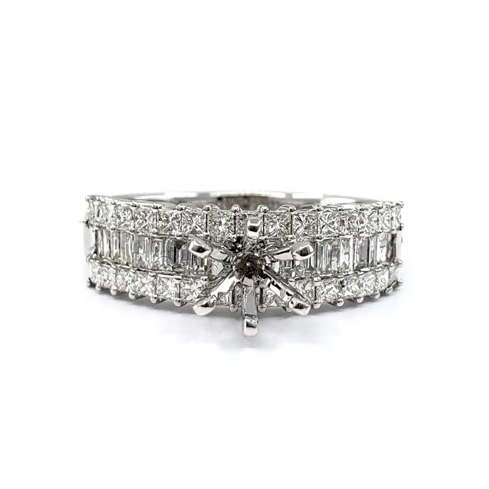 Oem Laser logo High Quality 18k princess cut diamond platinum rings wedding princess cut engagement ring for Wedding