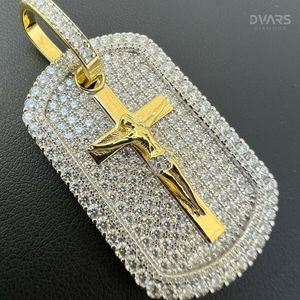 Custom Hip Hop Luxury Iced Jesus Cross Religious <b>Statue</b> Pendant with Moissanite Sterling Silver <b>Gold</b> Plated - Product Image 1