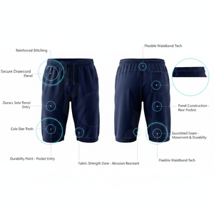 Shorts de sport respirants unis et personnalisables avec logo et couleur, pour la course, le fitness et l'entraînement, à taille élastique - Product Image 2