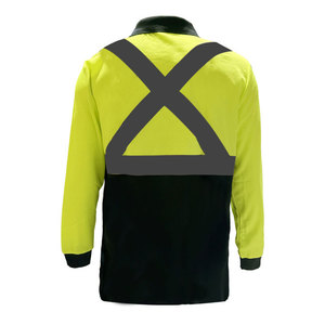 Man Safety <b>Working</b> Polo Shirts <b>Construction</b> <b>Clothes</b> Workwear Quick Dry Reflective Tape Full Sleeve Polo Shirts - Product Image 2