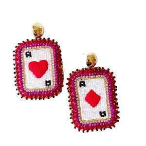 Boucles d'oreilles pendantes en perles de céramique faites à la main de haute qualité, bijoux pour femmes, exportateur à prix de gros - Product Image 2