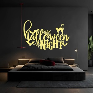 Letras decorativas de metal para pared con caligrafía temática de Halloween, ideales para decoración de fondo de fiestas y configuración de cabinas de fotos. - Product Image 3
