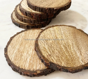 Sous-verre en bois de meilleure qualité, de belle conception, de bonne qualité, sous-verre en bois massif de forme ronde du meilleur exportateur en Inde - Product Image 1