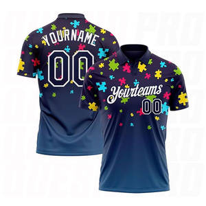 Ropa de Golf Personalizada de Alta Calidad, Material Deportivo de Secado Rápido, Corte Ajustado, Polo Juvenil Personalizado Azul Fuego, Ropa Deportiva Personalizada - Product Image 2