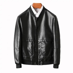 Chaqueta de Cuero para Hombre, Estilo Urbano, con Cuello Alto, Diseño a Prueba de Viento, Nueva Moda, CP-MLJ-13 - Product Image 1