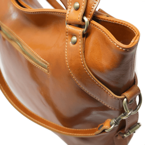 Sac fourre-tout classique en cuir véritable pour femme, fermeture éclair, couleur unie, sac à bandoulière quotidien, doublure en polyester, portable - Product Image 5